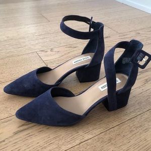 Steve Madden Navy Blue Ankle Strap Heels